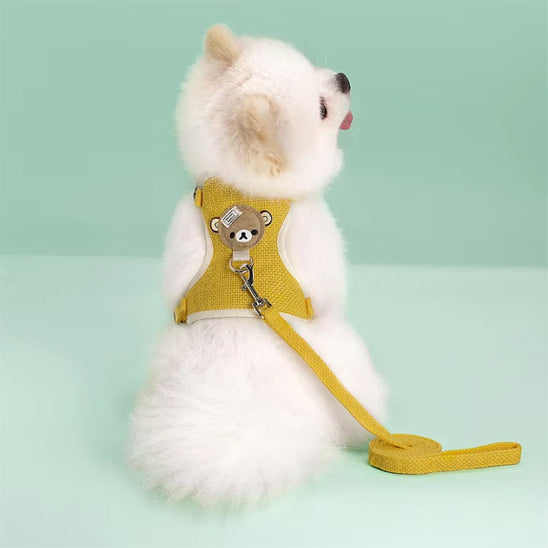 harnais pour petit chien couleur jaune