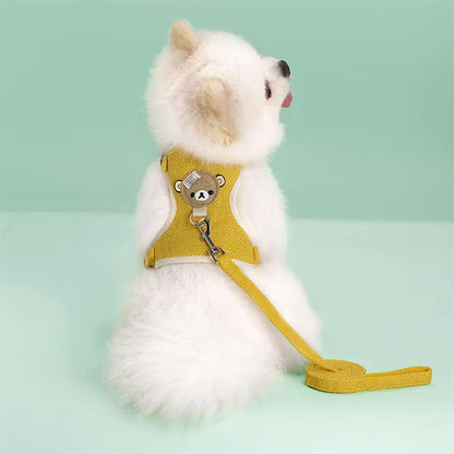 harnais pour petit chien couleur jaune