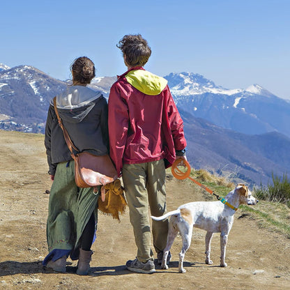 laisse-chien-couple-avec-leur-canin-sur-une-montagne