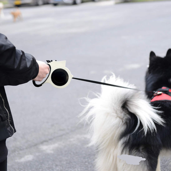laisse pour chien enrouleur blanc