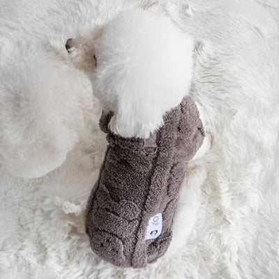 manteau pour chien gris avec attache en D