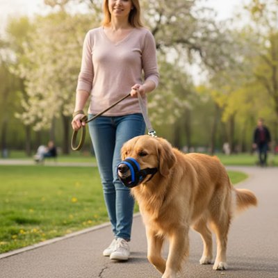 Muselière pour chien​ femme labrador parc