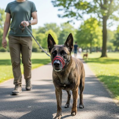 Muselière pour chien​ homme berger allemand promenade
