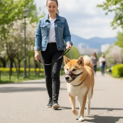 Muselière pour chien​ shiba inu promenade maitre