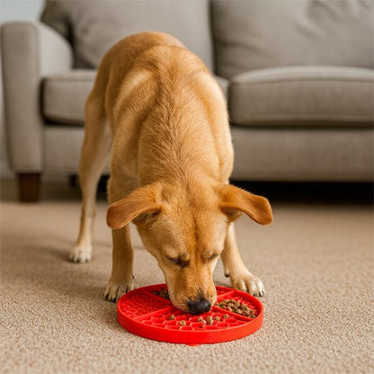 tapis de lechage chien avec croquettes