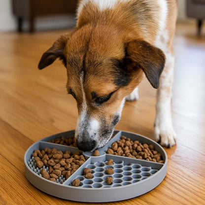 tapis de lechage chien gris quatre sections